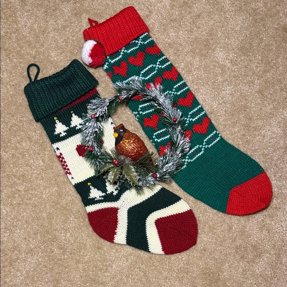 Festive Knit Christmas Stockings with Door Hanger - Picture 3 of 3